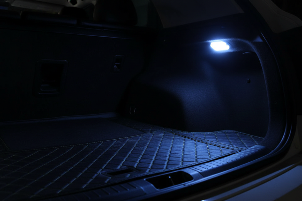 Maletero coche - luz azul marino